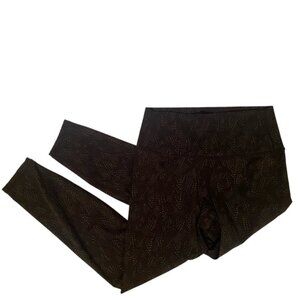 VARLEY PANTS LEGGINGS CROPPED BLACK GRAY PRINT SIZE M